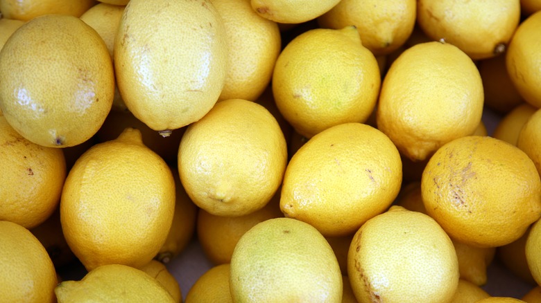 Lemons stacked together