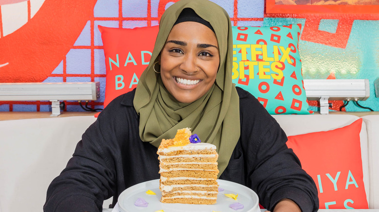 Nadiya Hussain with honey cake