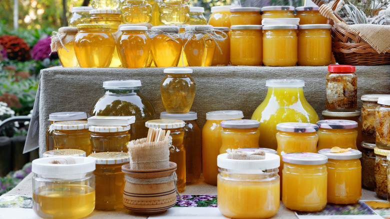 Honey at market