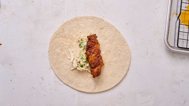 nashville hot chicken in tortilla