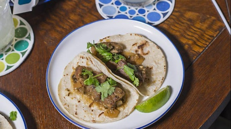 Pork with Chiles and Lime on a plate