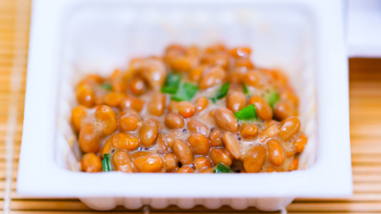 natto in plastic container