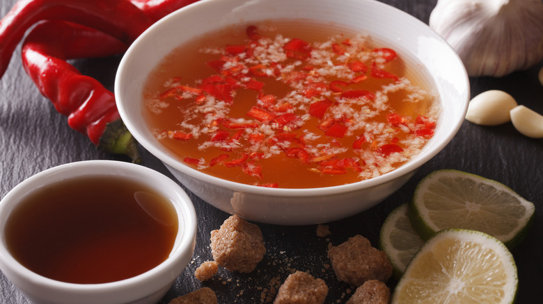 Nuoc Cham with its ingredients