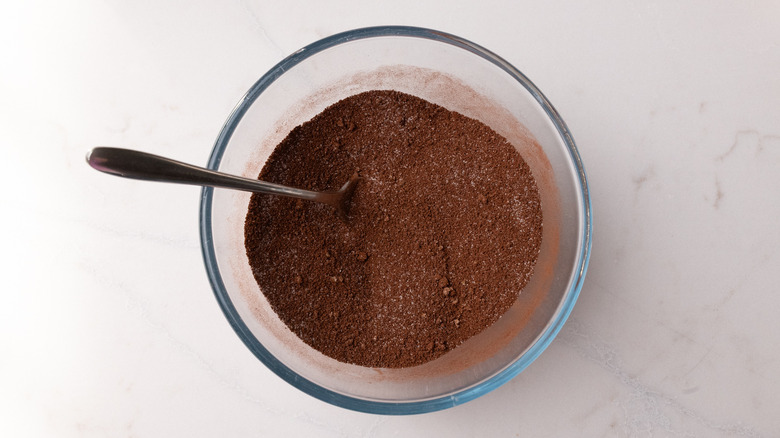 bowl with sugar and cocoa