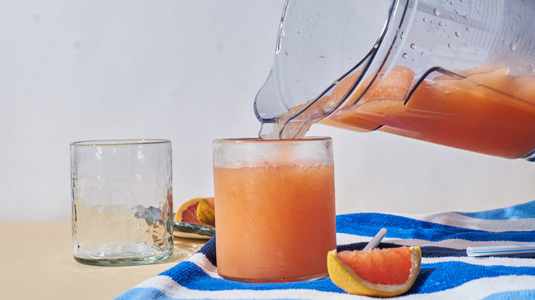 pouring slushy into glass