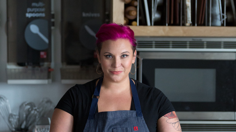 Chef Karen Akunowicz in the kitchen