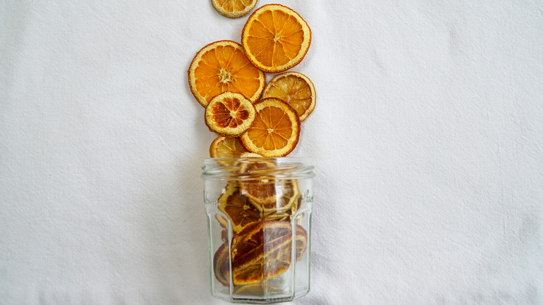 jar of dried orange slices