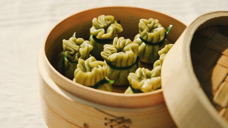 Dumplings in a steamer