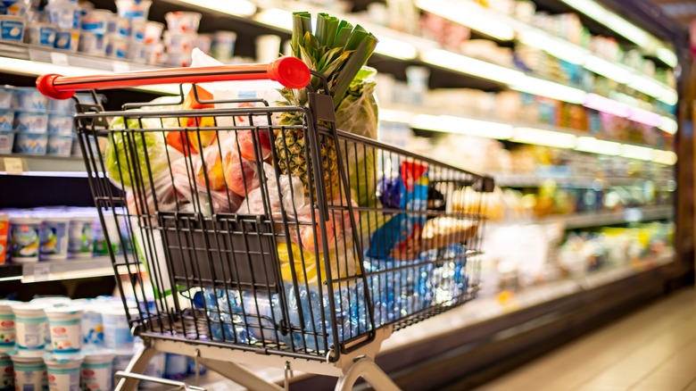 cart in grocery store