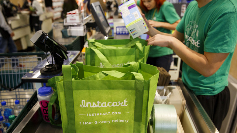 Instacart groceries being put into bags