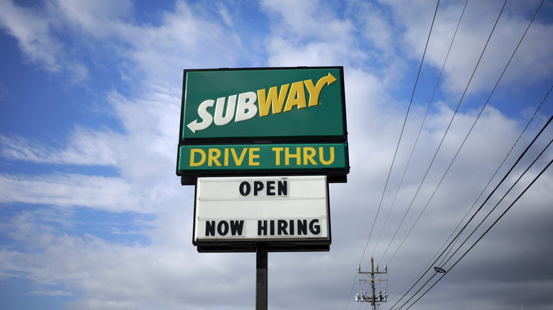 Subway sign advertising jobs