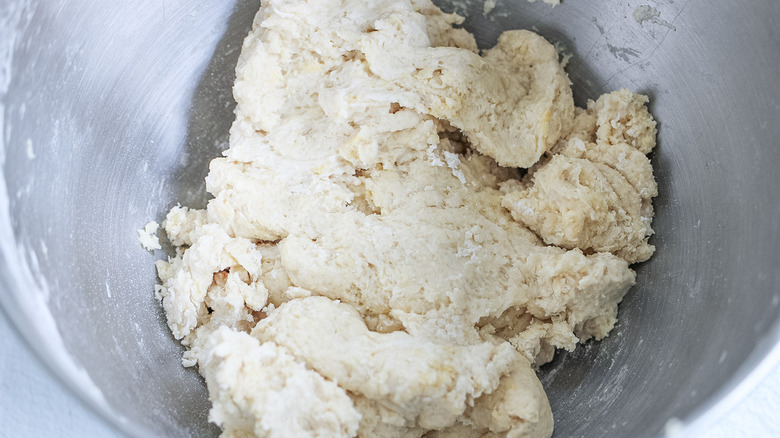 shaggy dough in bowl