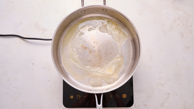 butter melted in skillet