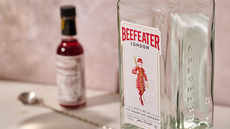 Beefeater london dry gin on table