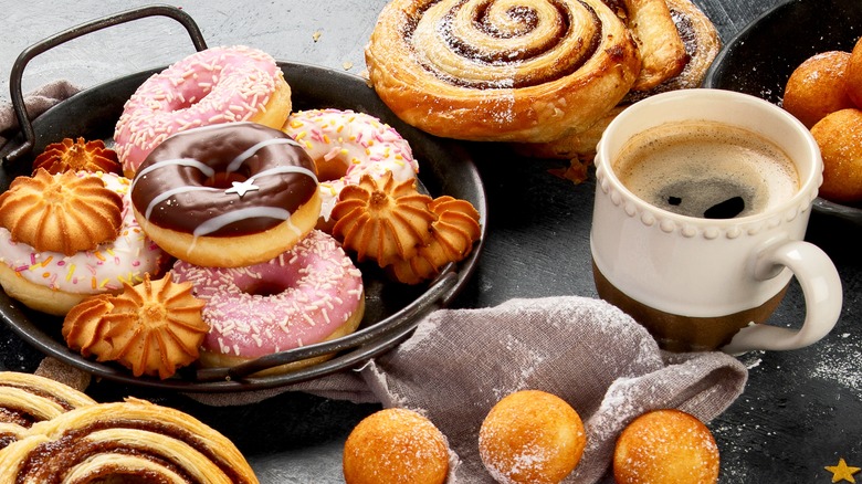 Coffee and breakfast sweets