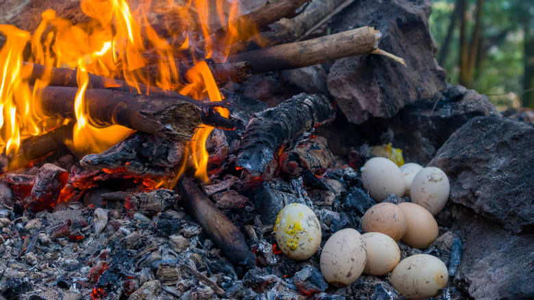 Eggs and campfire