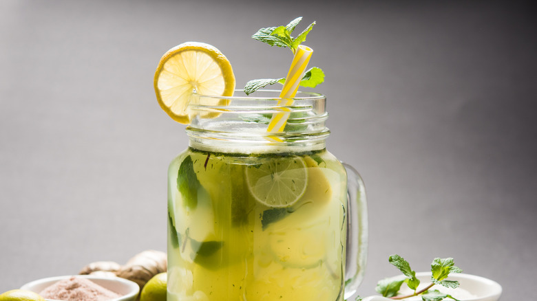 A glass of nimbu pani