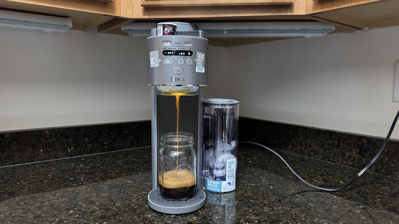 Dr. Thirsti is being made in a soda machine on a countertop.