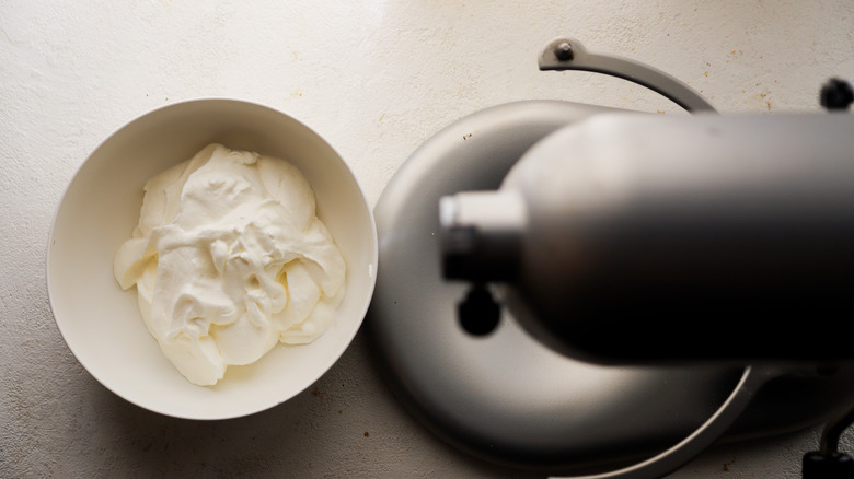 Bowl of whipped cream