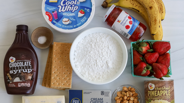 no-bake banana split cake ingredients