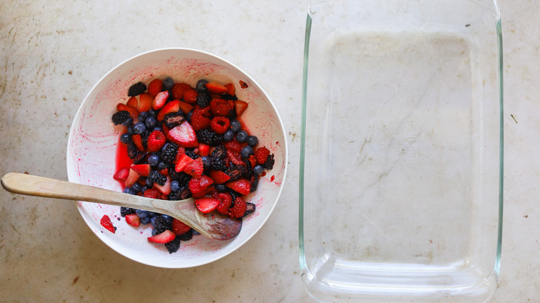 Chilled summer fruit in bowl