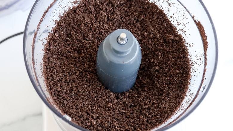 crushed Oreos in food processor