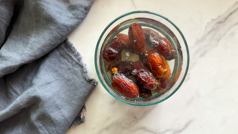 dates in bowl of water