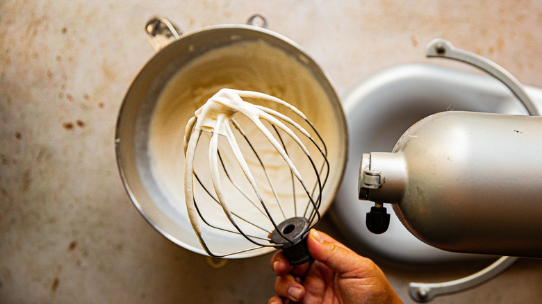 Whisk with soft whipped cream