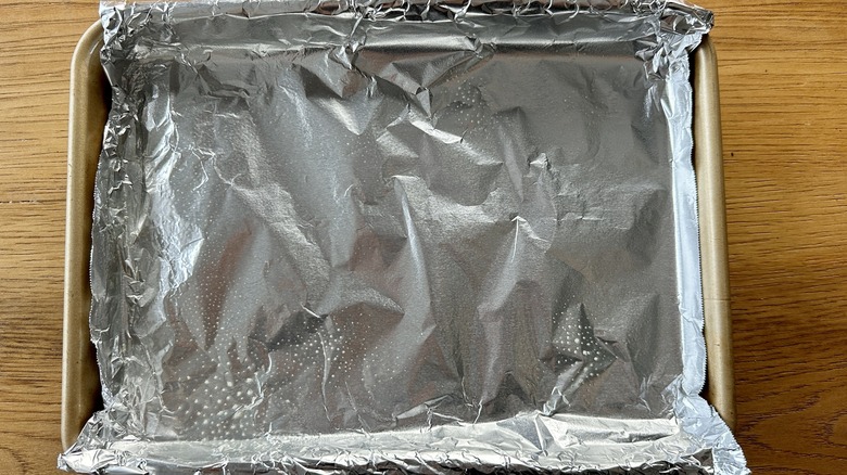 Foil-lined baking sheet