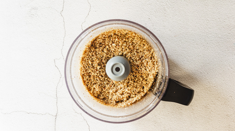 nuts in a food processor