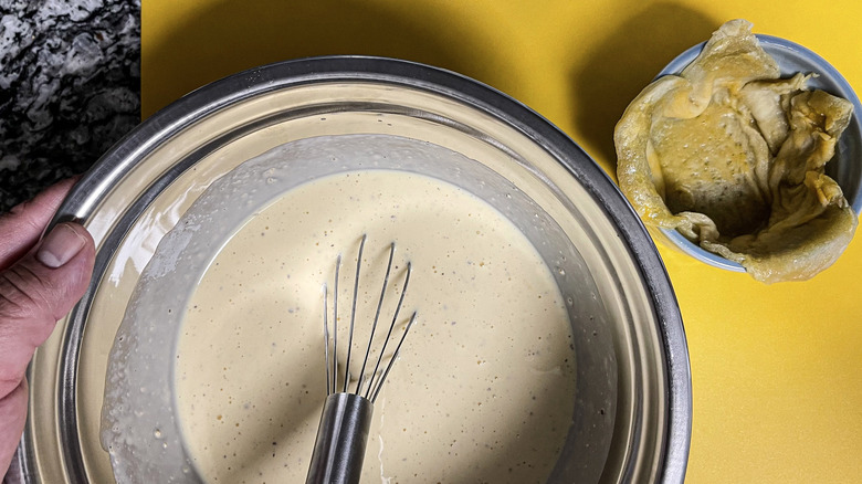 quiche filling in bowl