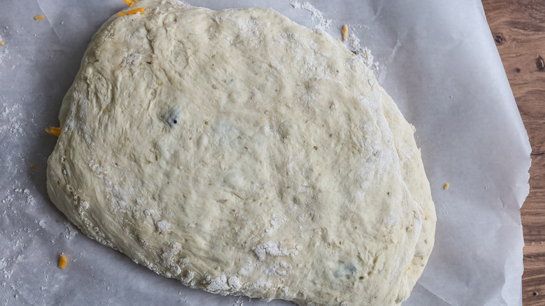 dough on a piece of parchment paper