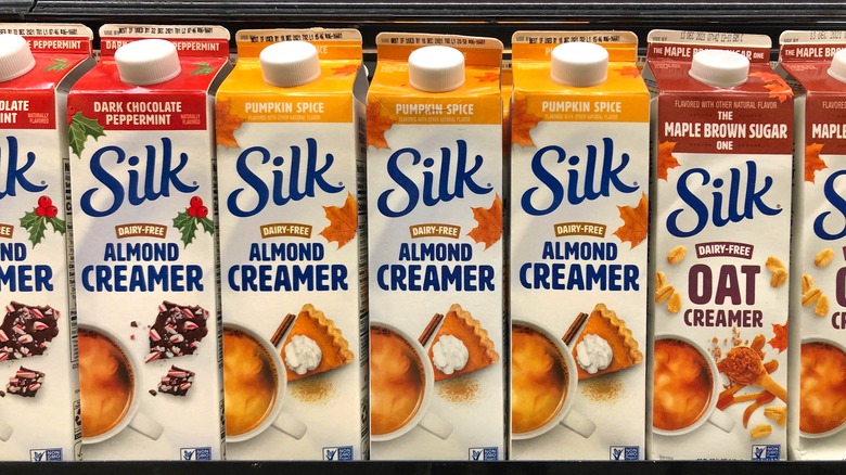 Row of Silk non dairy creamers 