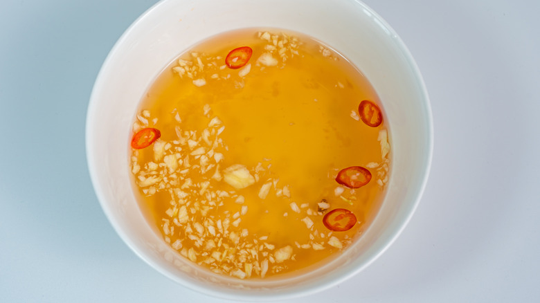 Vietnamese nuoc cham sauce in dish