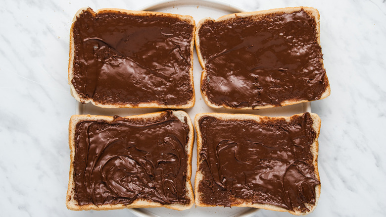 slices of bread with Nutella