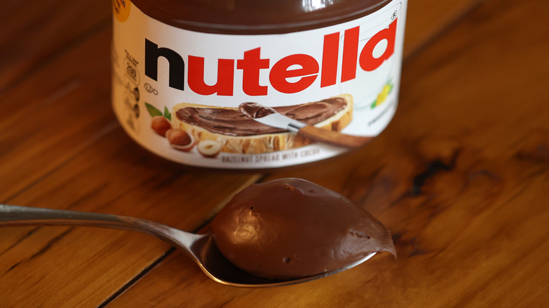spoonful of nutella and container