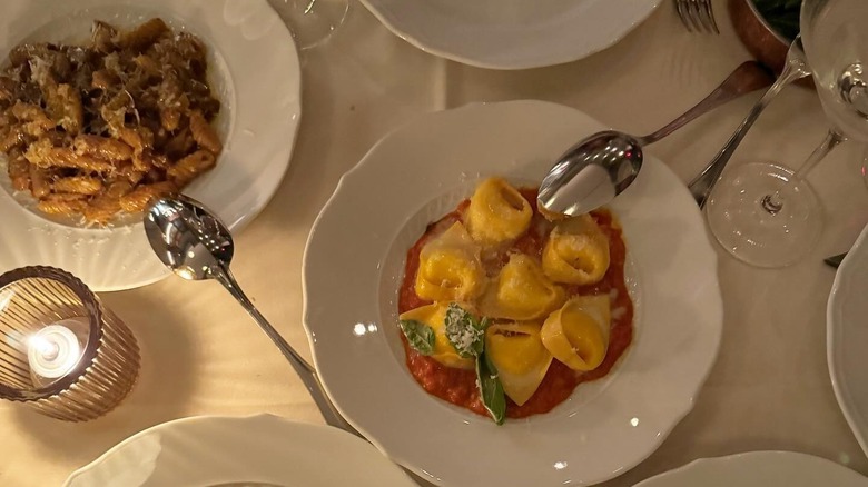 pasta dishes at Torrisi bar & restaurant