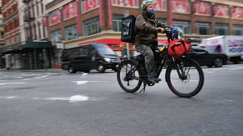 Delivery driver on an e-bike