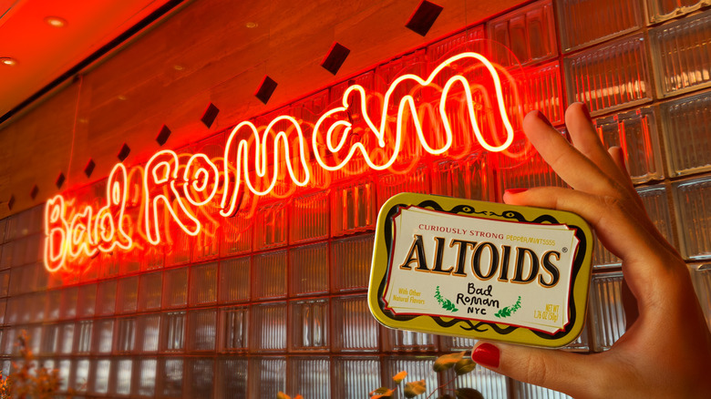 Bad Roman restaurant sign with Altoids