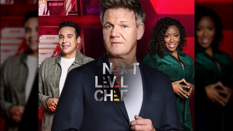 promotional image for Next Level Chef featuring Gordon Ramsay, Paul Ainsworth, and Nyesha Arrington