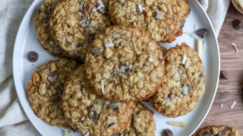 oatmeal cookies on white plate