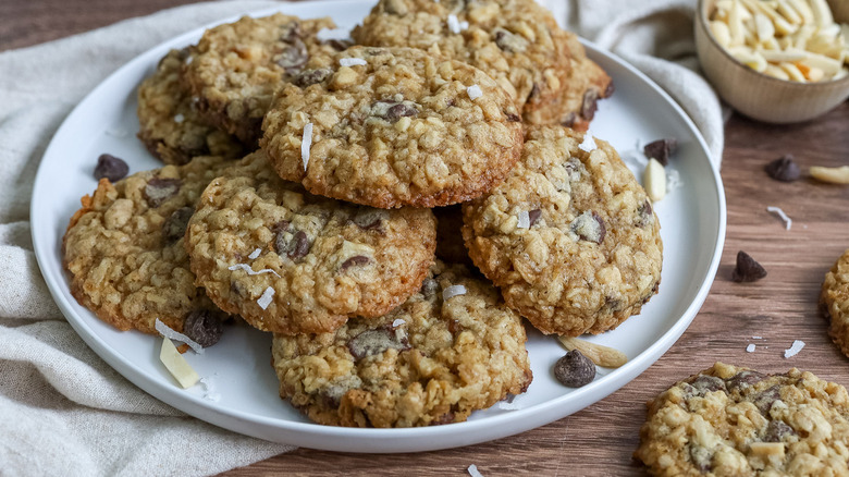 oatmeal cookies on white plate