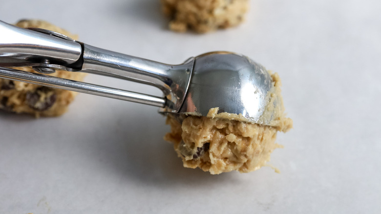 cookie scoop with dough