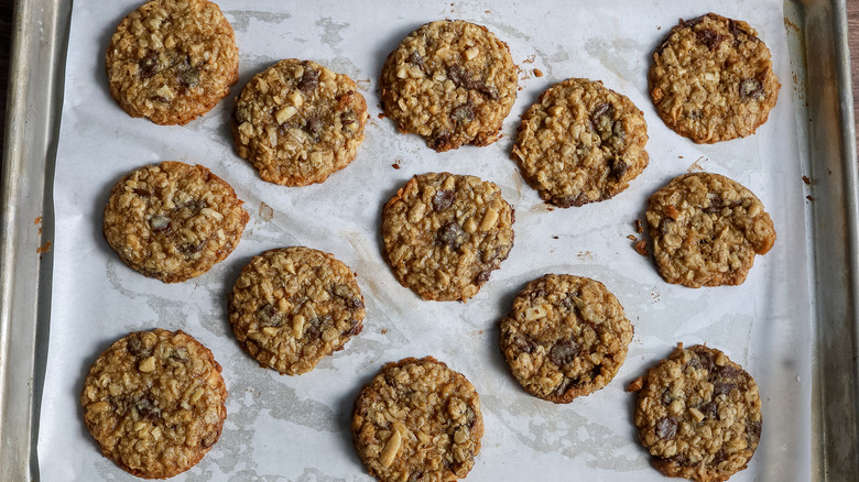 oatmeal cookies on pan