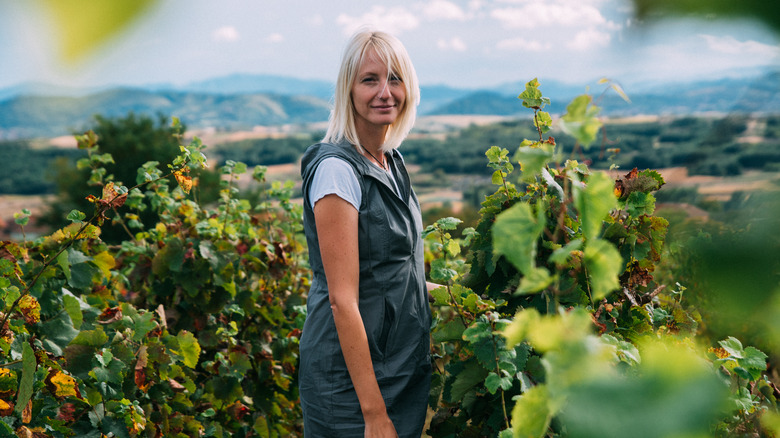 woman in vineyard