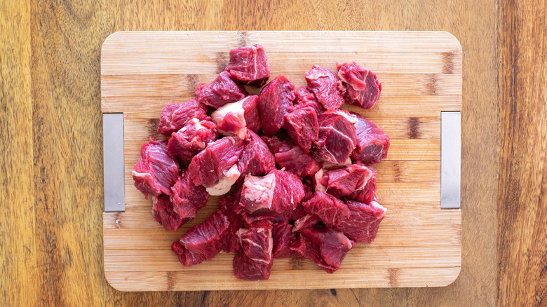 cubed pieces of beef chuck 