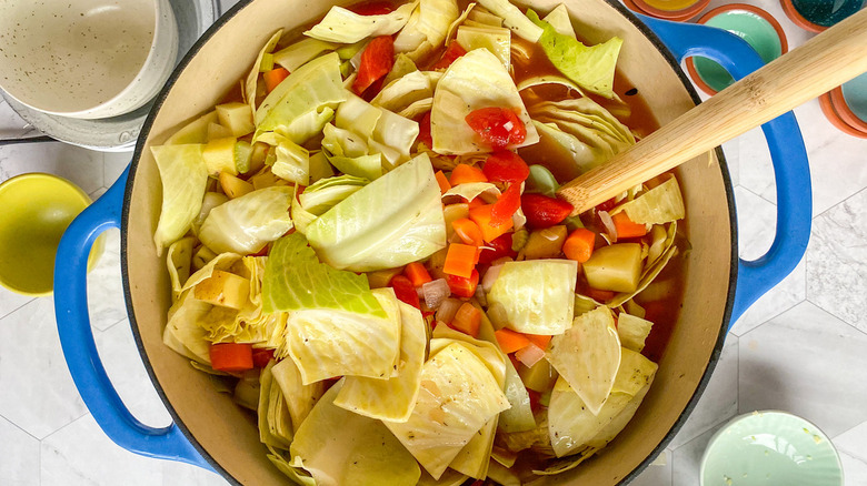 vegetables in pot