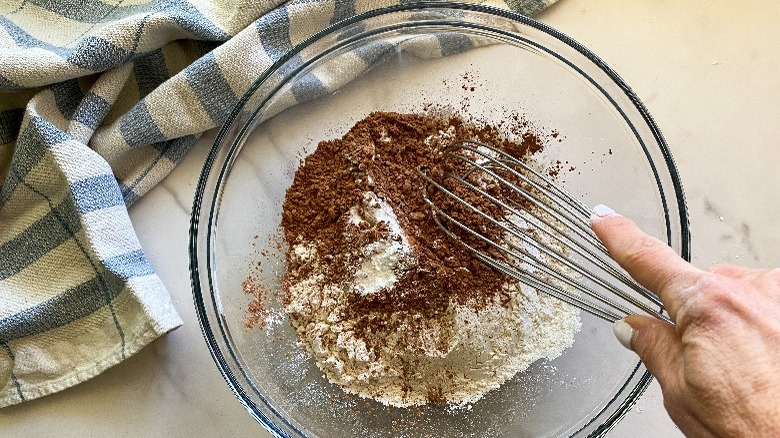 batter ingredients in glass bowl