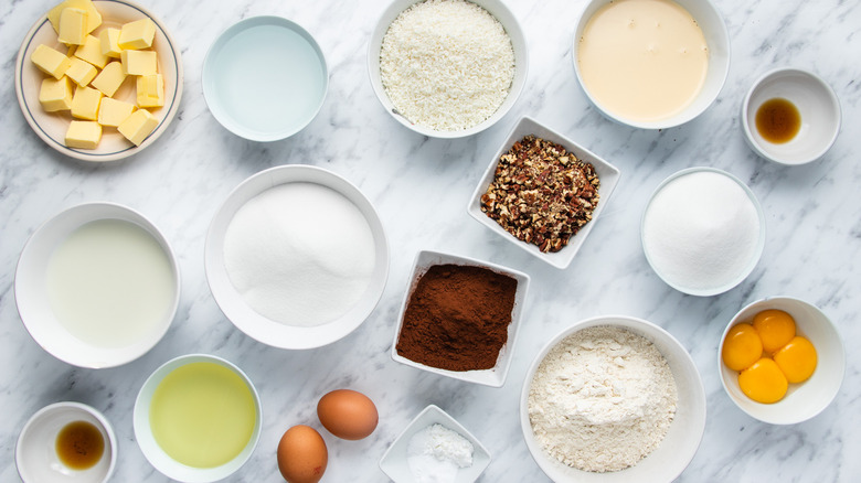 ingredients for german chocolate cake