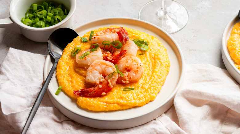 shrimp and grits on plate